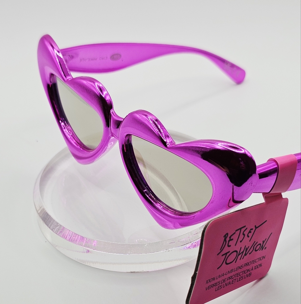 Betsey Johnson Pink Heart Sunglasses